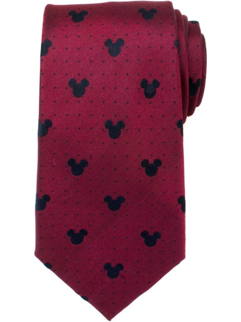 Red Polka Dot Men's Tie Featuring Mickey Mouse - Fun & Stylish Accessory